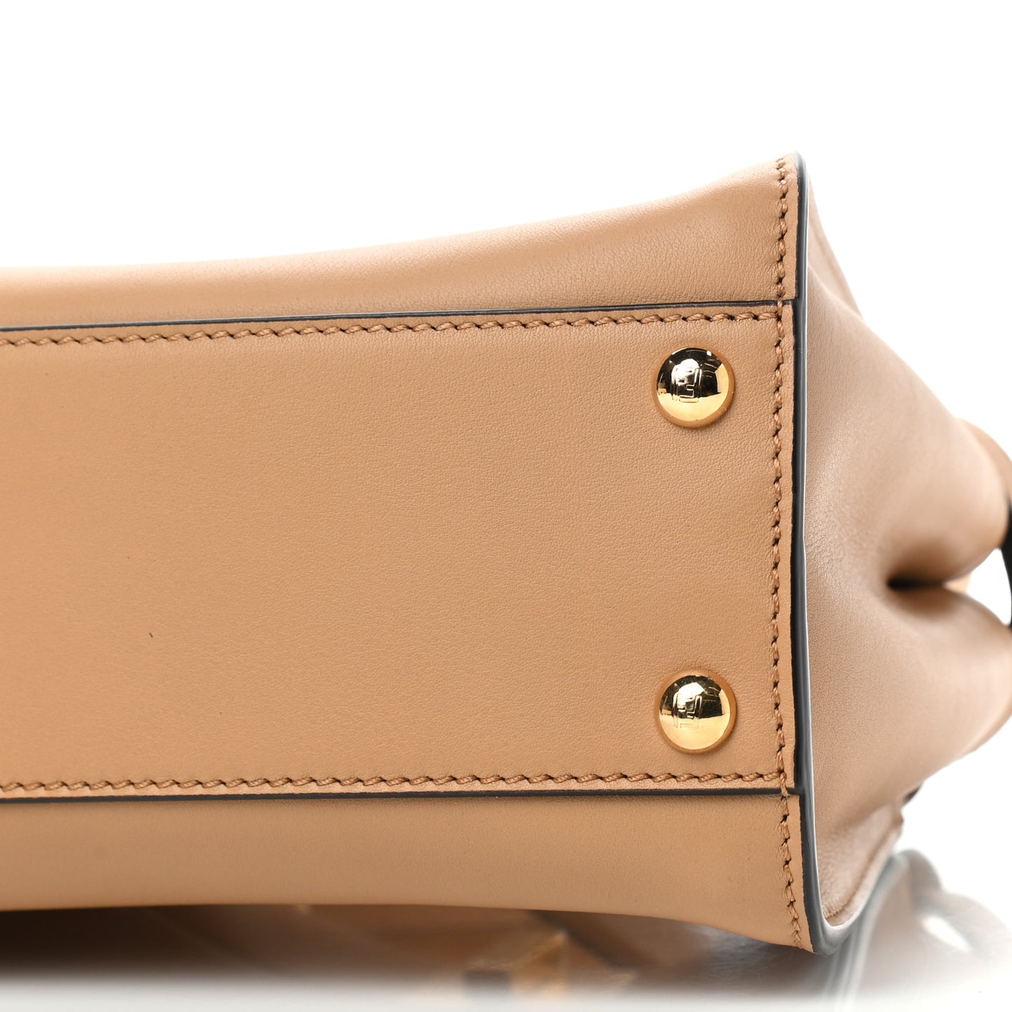 Vitello Seta Canvas FF Embroidered Mini Peekaboo Iconic Satchel Miele Scuro Poudre