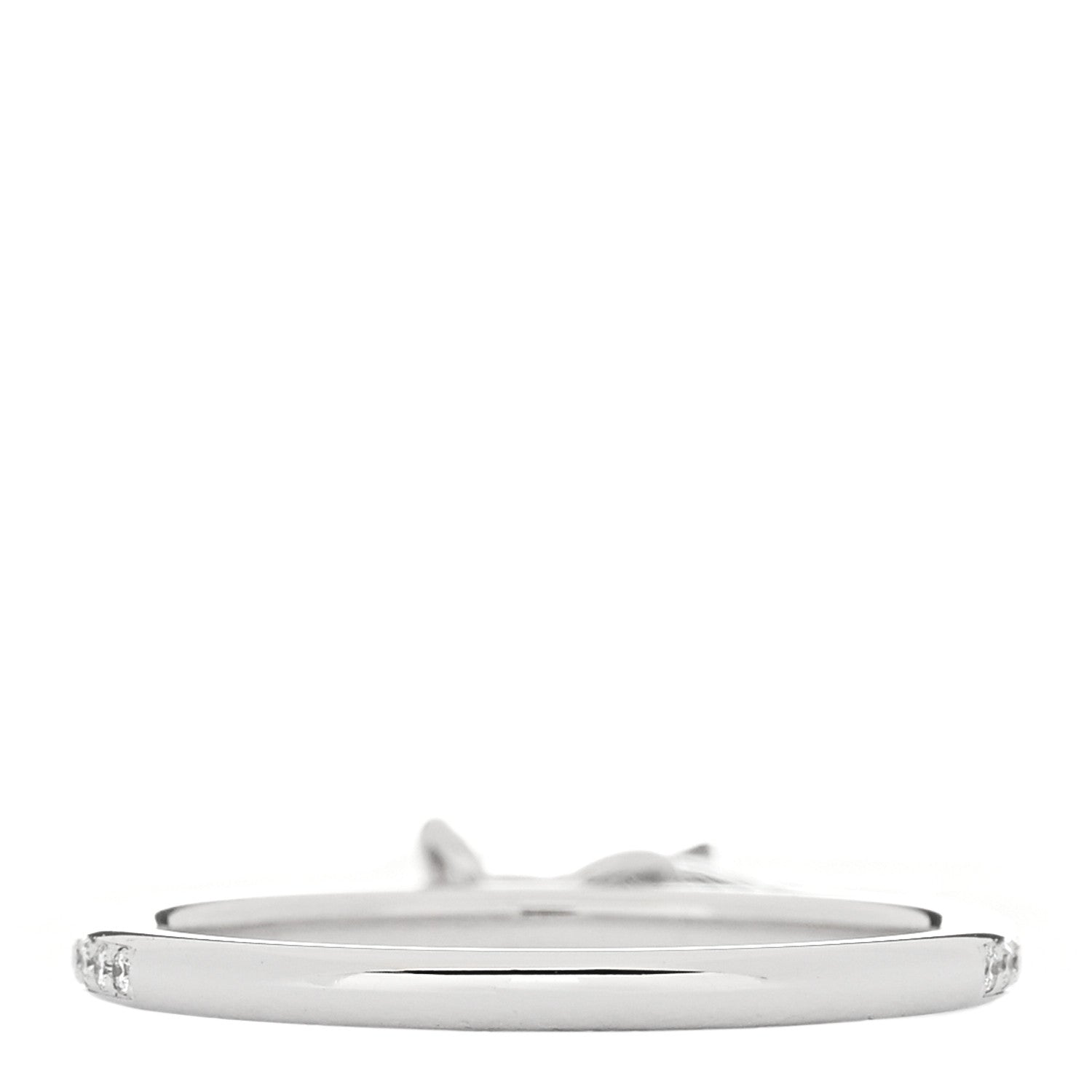 Hermes 18K White Gold Diamond Kelly Clochette Ring 53 6.5 2 of 5