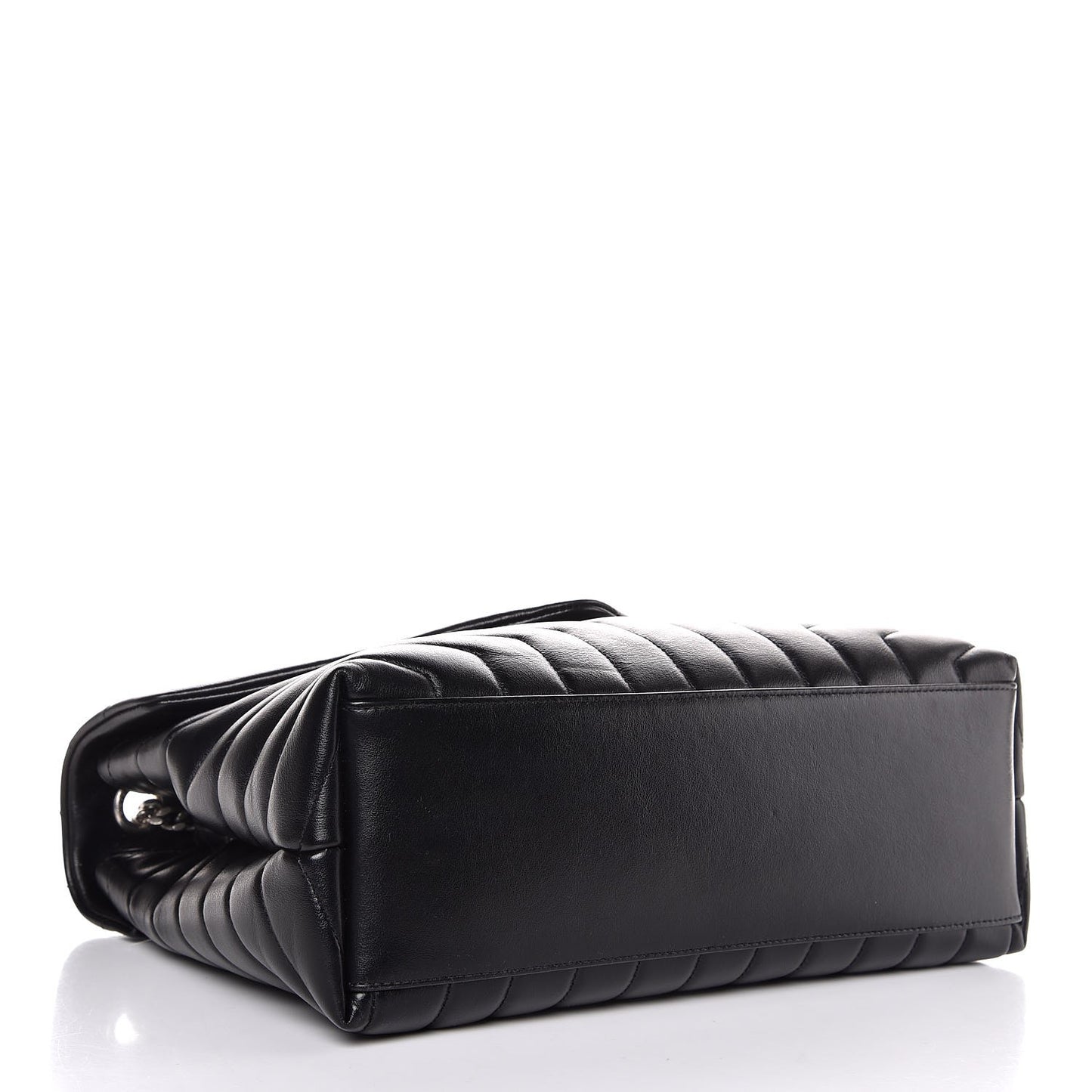 Calfskin Y Quilted Monogram Medium Loulou Chain Satchel Black