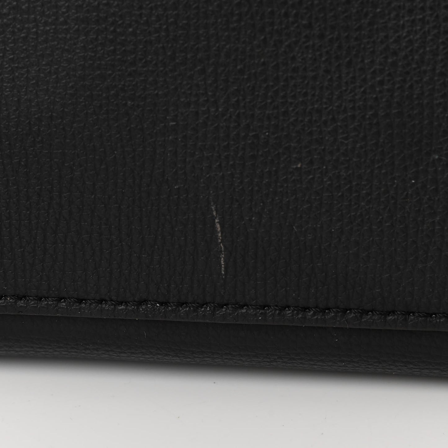 Grainy Calfskin Haymarket Check Medium Reversible Tote Black