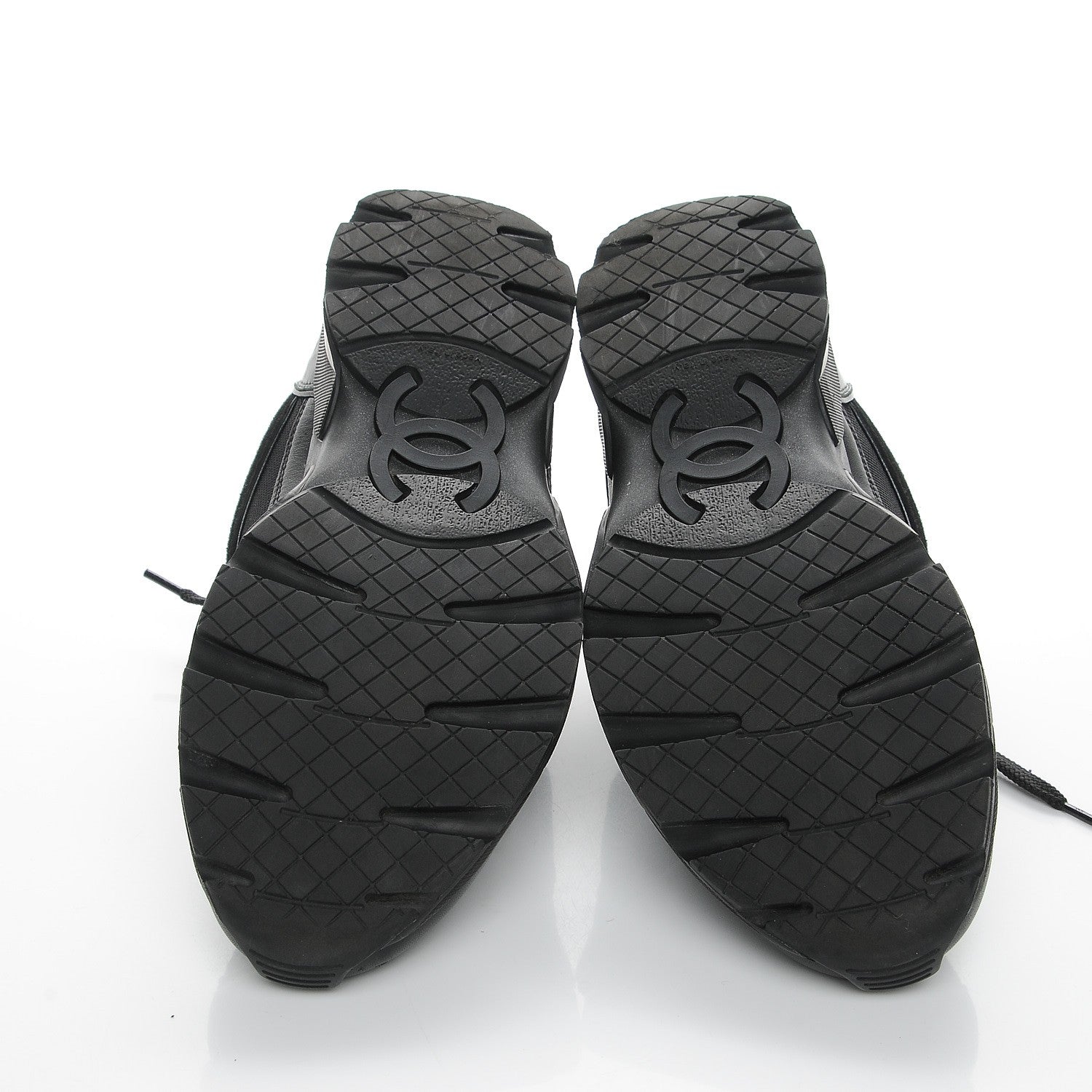 Chanel Suede Calfskin CC Sneakers 37 Black 5 of 8