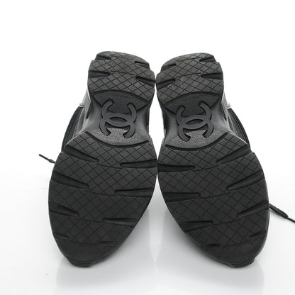 Chanel Suede Calfskin CC Sneakers 37 Black 5 of 8