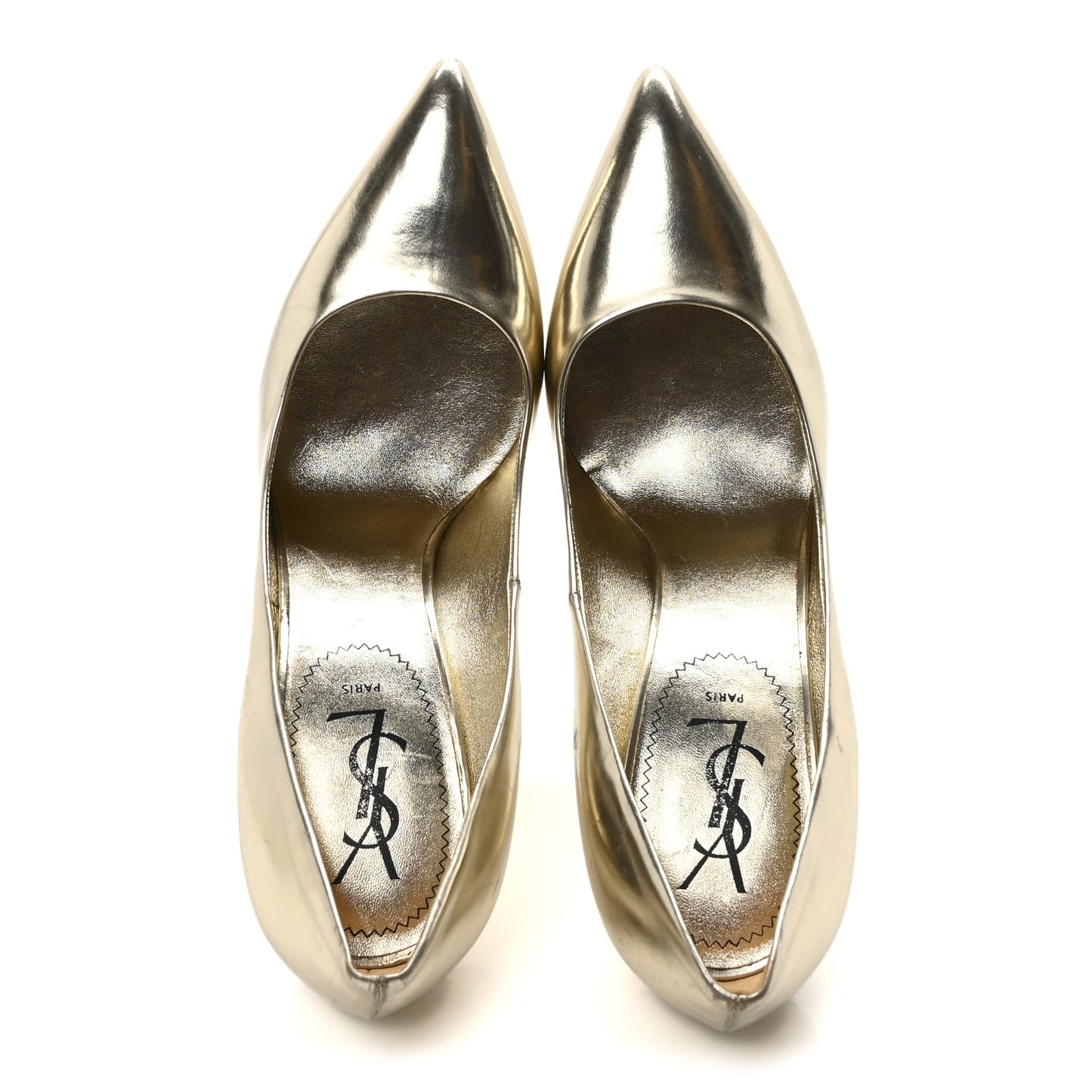 Metallic Calfskin Clara Pumps 40 Gold