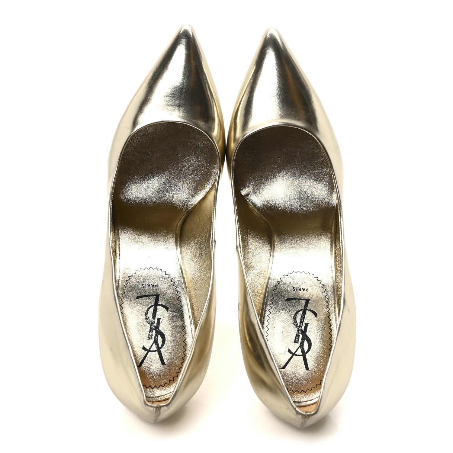 Saint Laurent Metallic Calfskin Clara Pumps 40 Gold 2 of 8