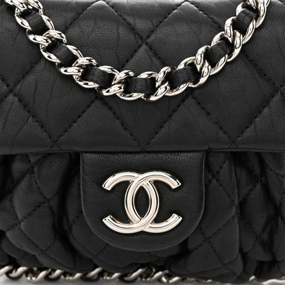 Chanel Washed Lambskin Quilted Mini Chain Around Flap Black 10 of 12