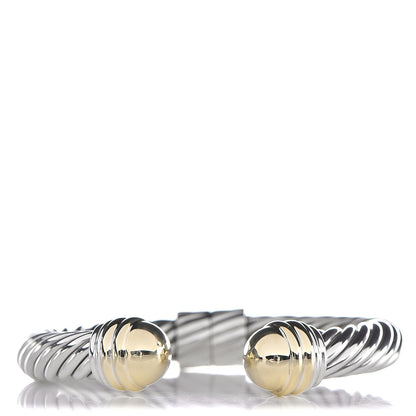 David Yurman Sterling Silver 14K Yellow Gold 10mm Cable Classics Bracelet 1 of 4