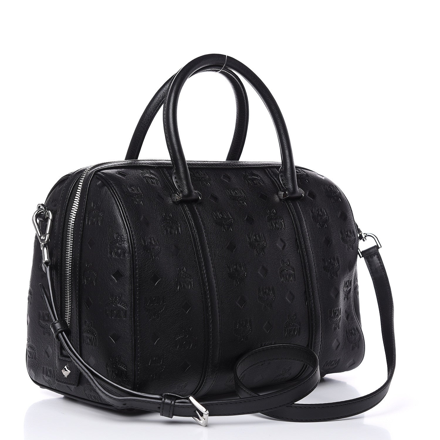 MCM Visetos Medium Essential Boston Bag Black 3 of 11
