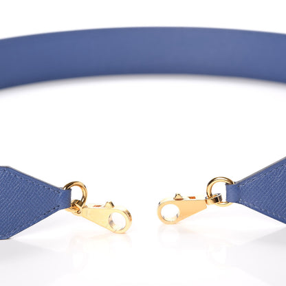 Hermes Epsom 40mm Tressage Shoulder Strap Bleu Brighton Capucine Bleu Saphir 4 of 6