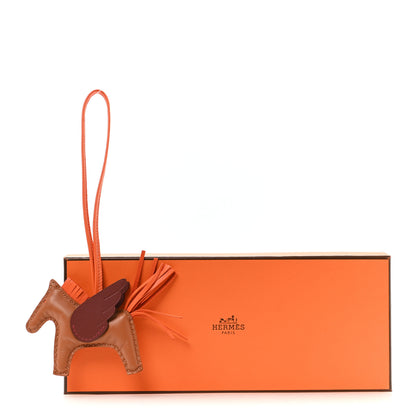 Hermes Milo Lambskin Grigri Rodeo Pegase Horse Bag Charm PM Pain D'epice Sienne Moka 5 of 5