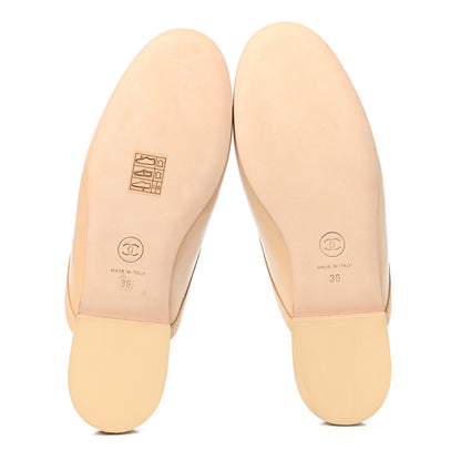 Chanel Lambskin Pearl CC Mules 36 Beige 5 of 8