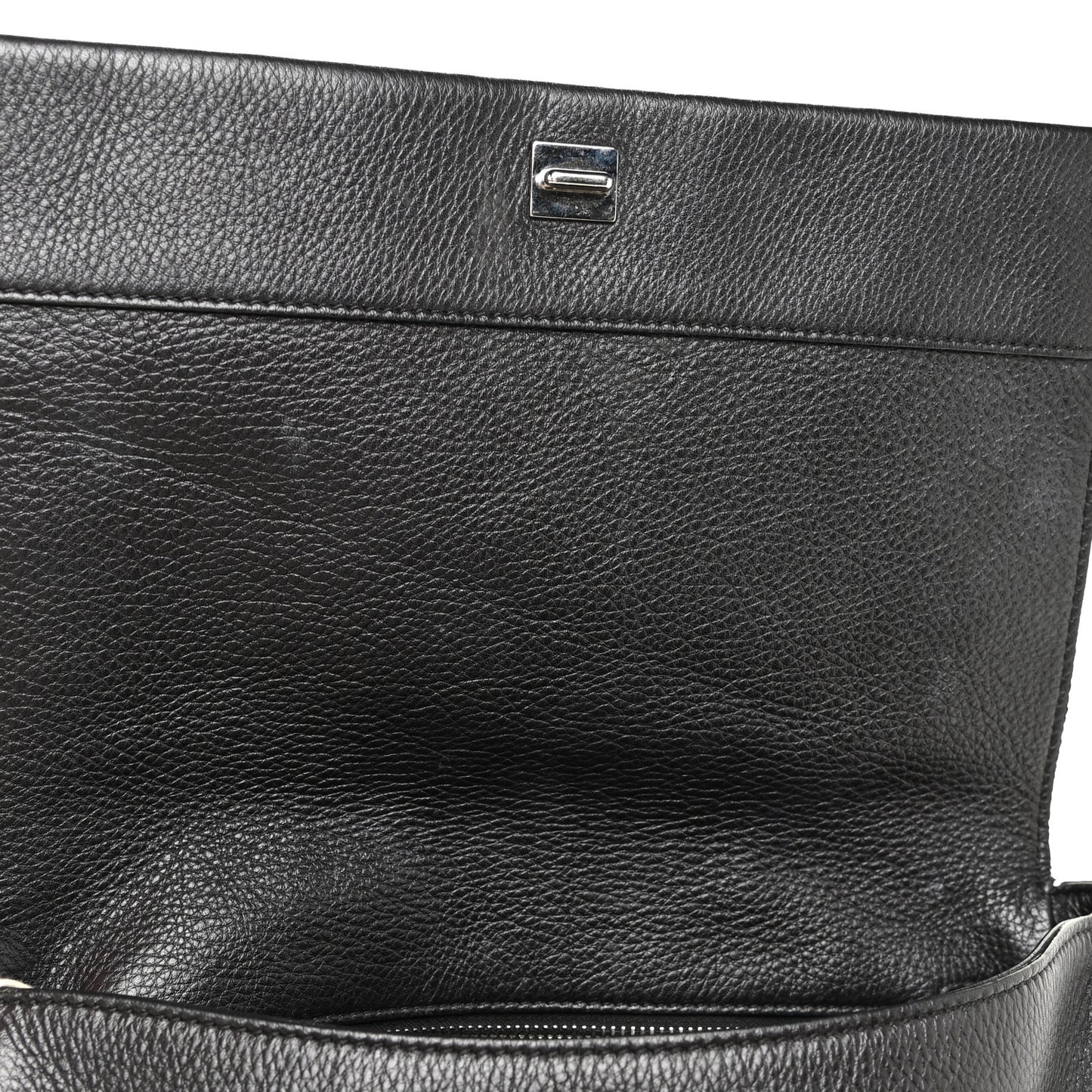 Pebbled Calfskin Small Pandora Pure Flap Bag Dark Brown