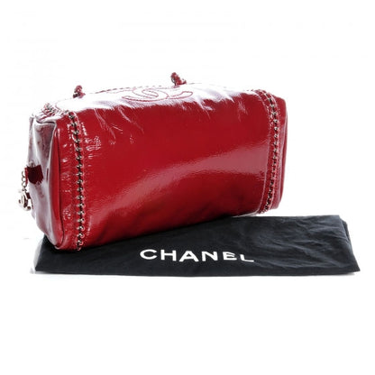 Chanel Patent Luxe Ligne Medium Bowler Red 7 of 7