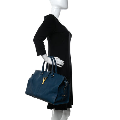 Saint Laurent Sheepskin Medium Cabas ChYc Blue 2 of 10