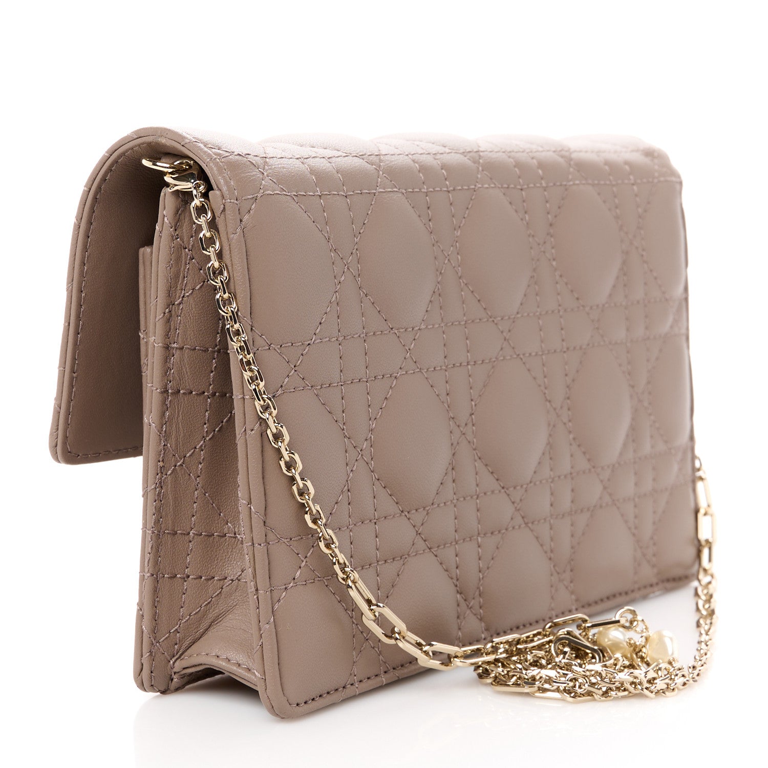 Christian Dior Lambskin Cannage Chain My Dior Daily Chain Pouch Warm Taupe 3 of 12