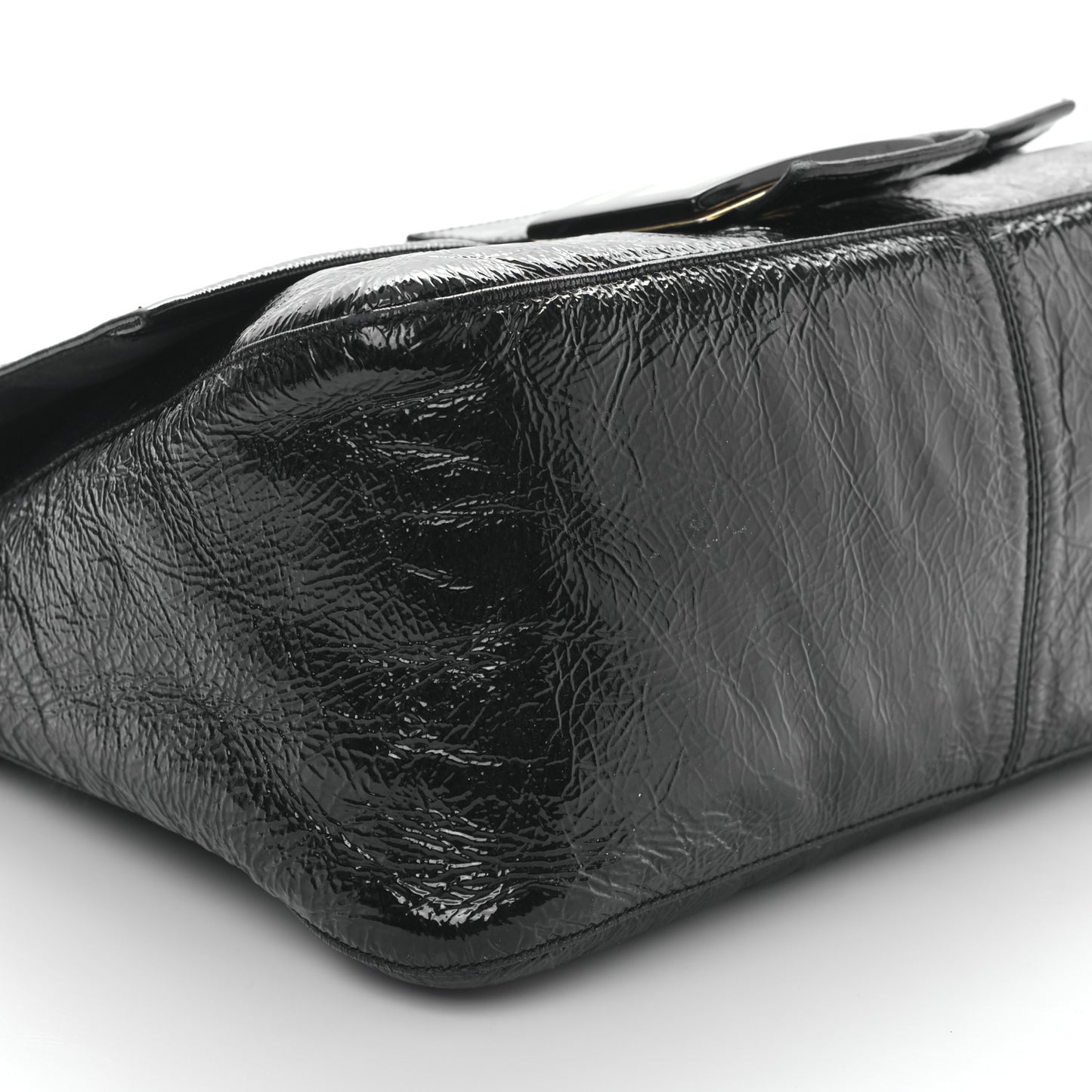 Patent Chamois Big Mama Baguette Black