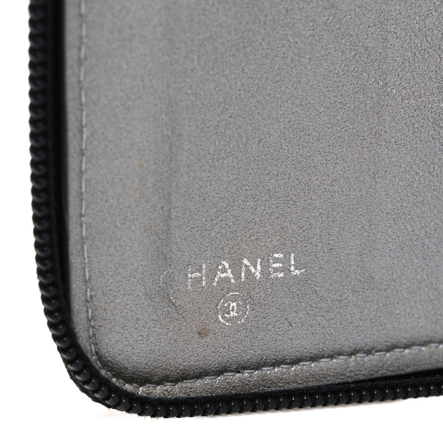 Chanel Lambskin Camellia Embossed Zip Around Organizer Wallet Black 6 of 9