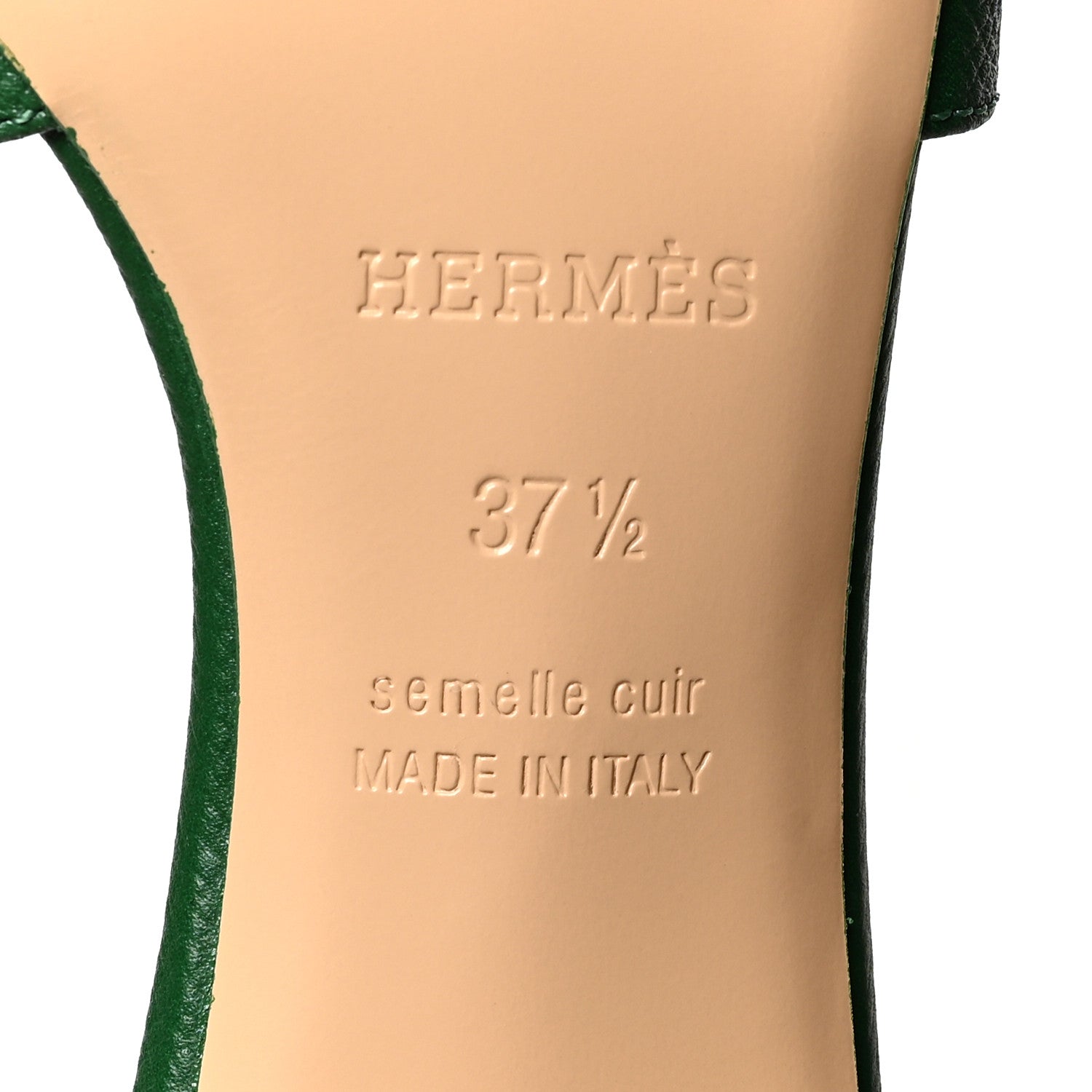 Hermes Epsom Oasis Sandals 37.5 Vert Cactus 7 of 8