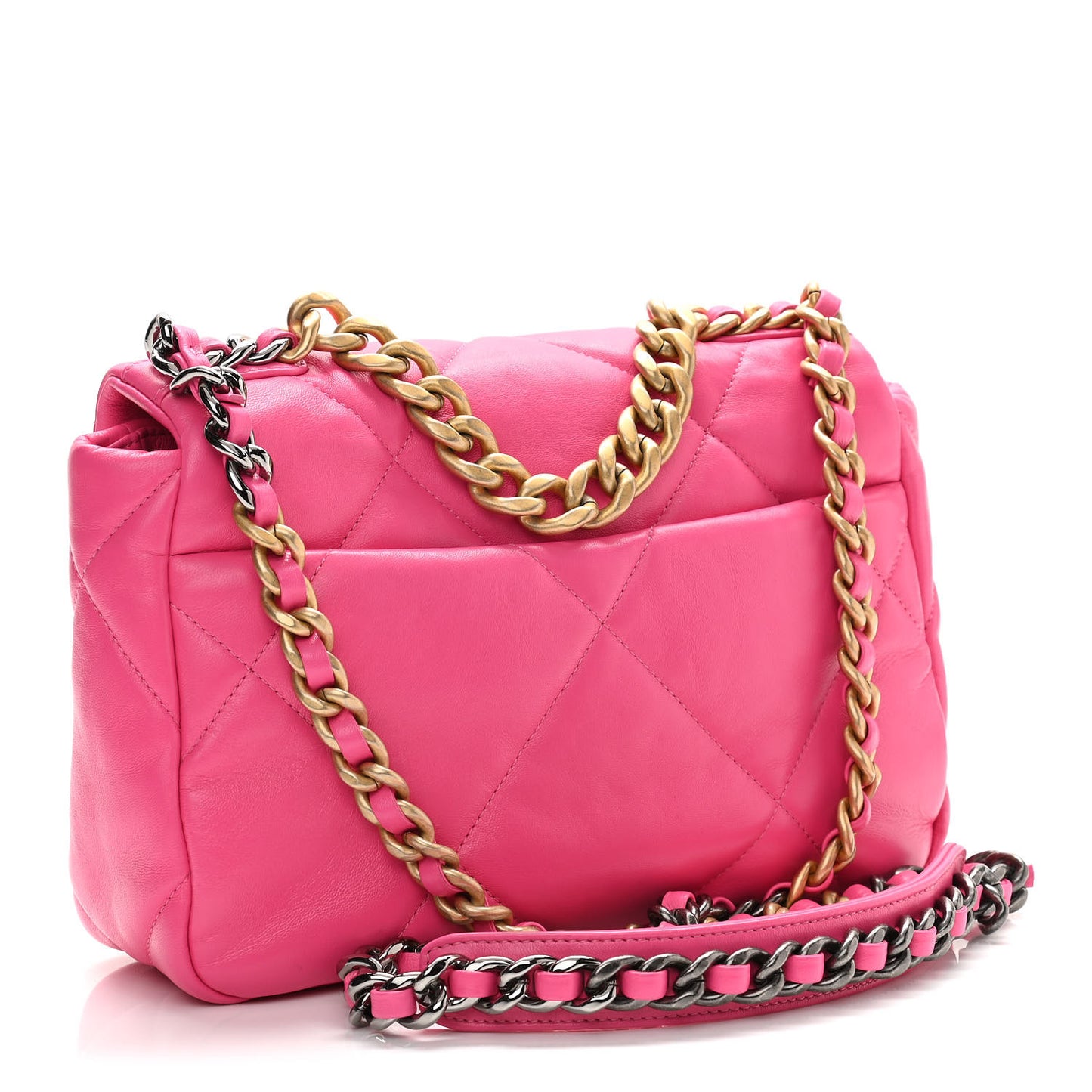 Lambskin Quilted Medium Chanel 19 Flap Pink