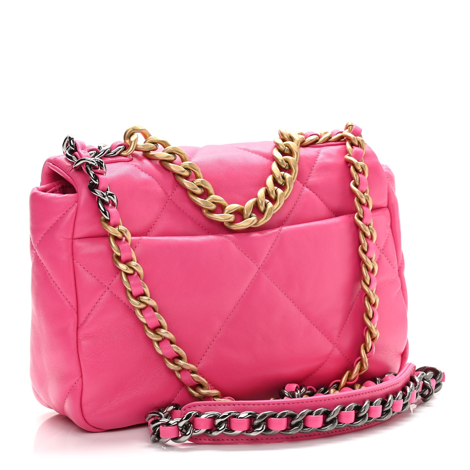 Chanel Lambskin Quilted Medium Chanel 19 Flap Pink 3 of 10