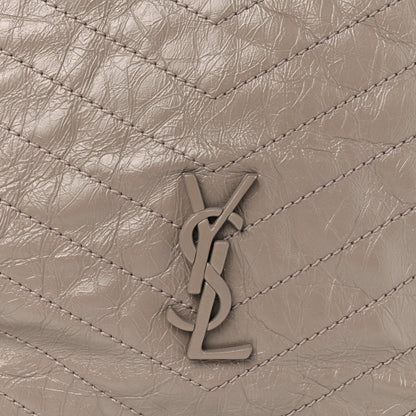 Saint Laurent SAINT LAURENT Crinkled Calfskin Matelasse Monogram Large Niki Shopper Tote Dusty Grey 8 of 10