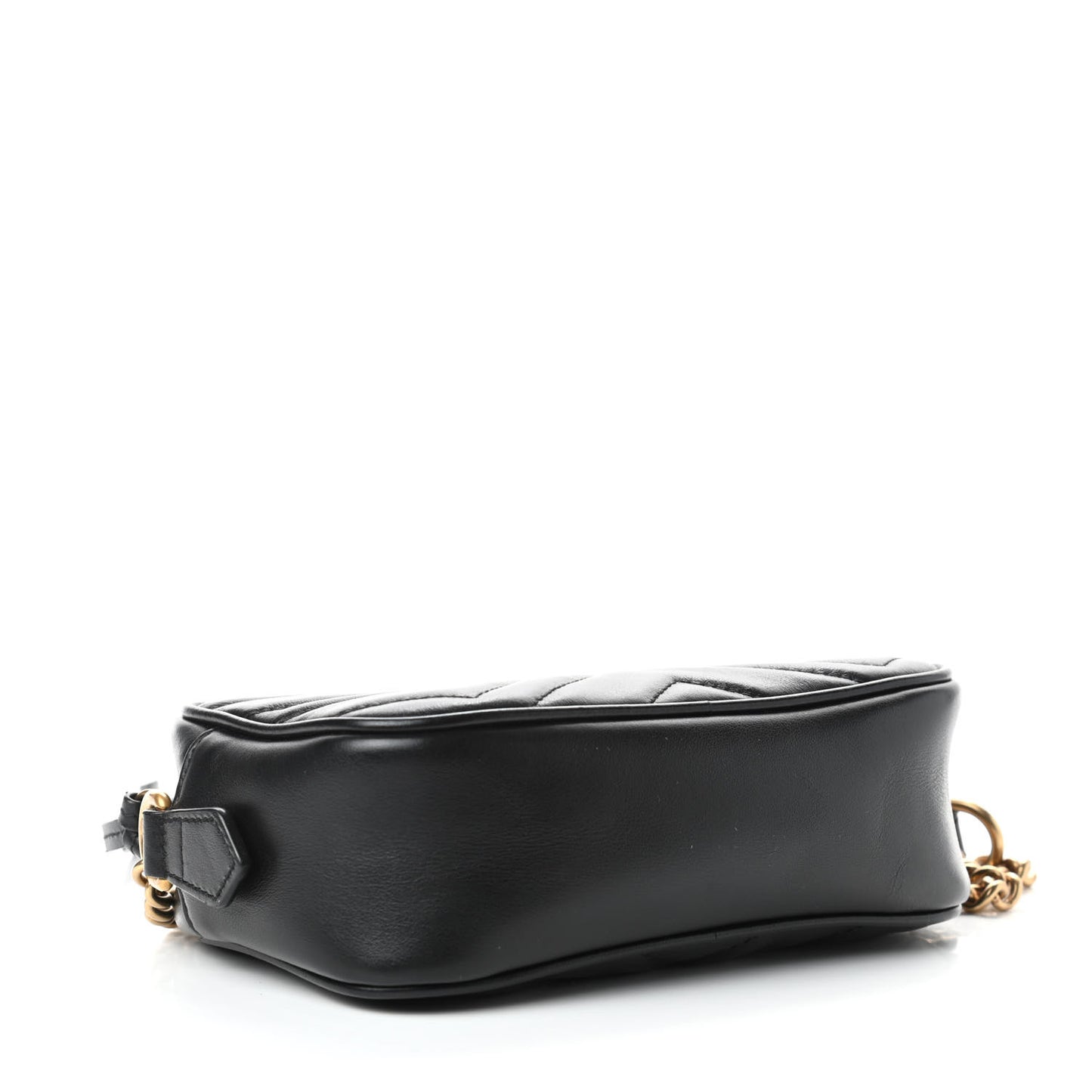 Calfskin Matelasse Mini GG Marmont Chain Shoulder Bag Black