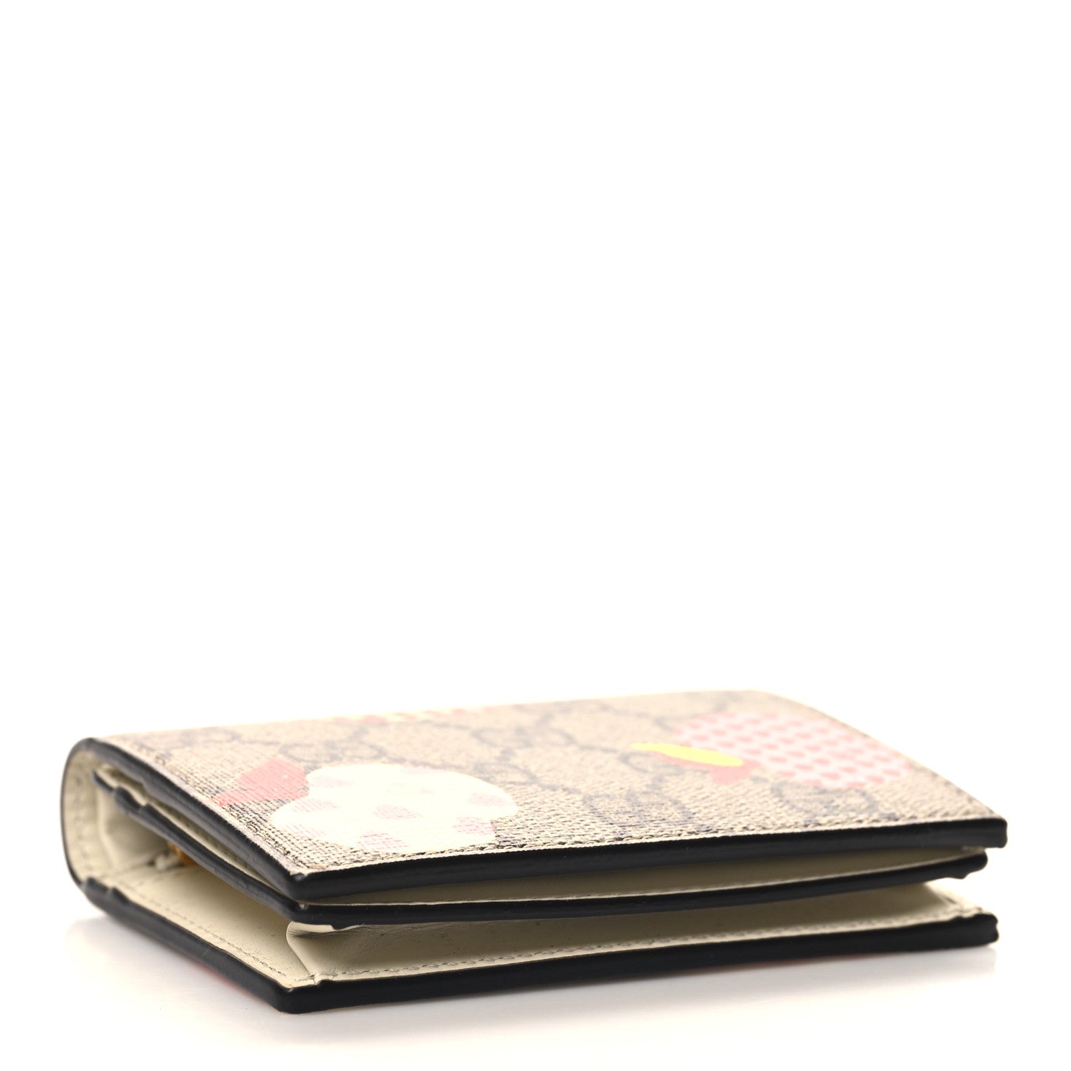 Gucci GG Supreme Monogram Les Pommes Card Case Wallet Beige Multicolor Mystic White 4 of 9