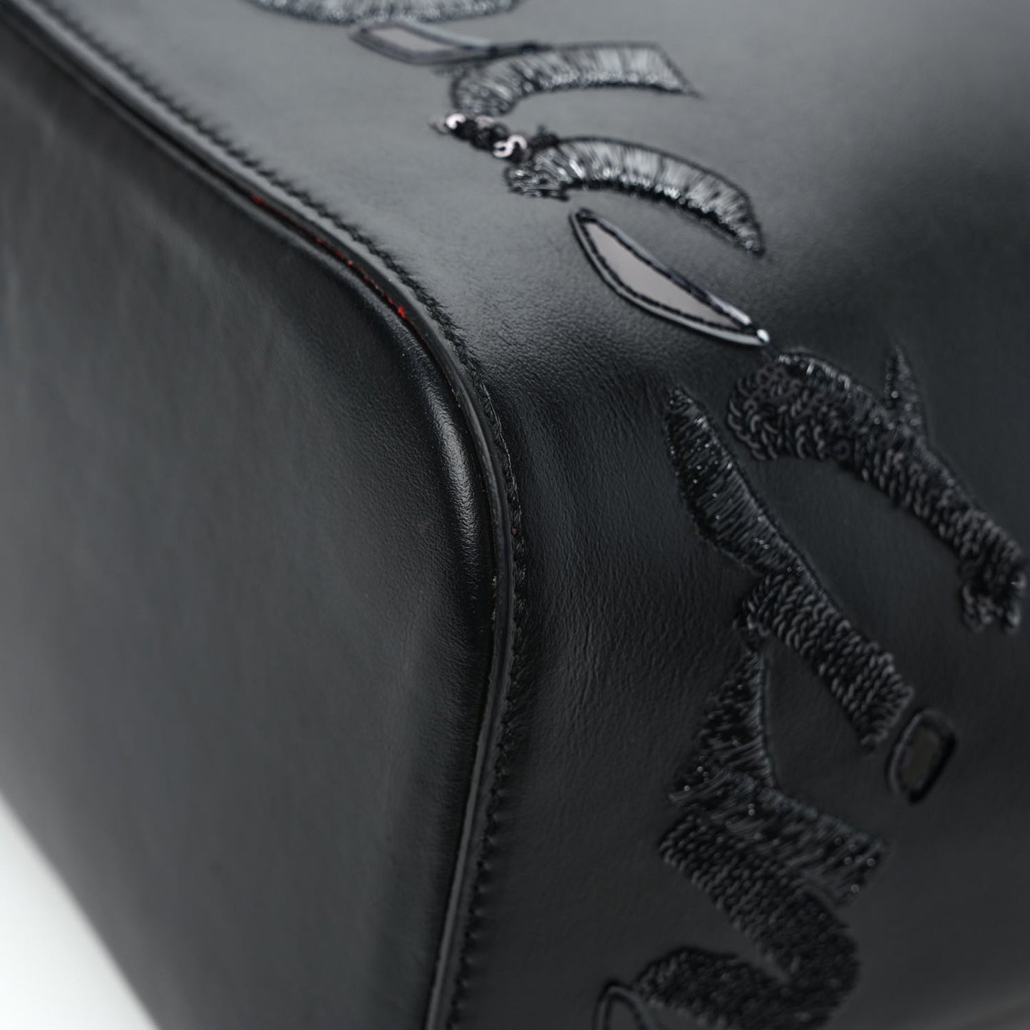 Calfskin Paris Marie Jane Logo Backpack Black