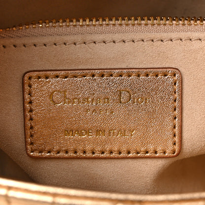 Christian Dior Metallic Lambskin Cannage Small My ABCDior Lady Dior Rose Gold 6 of 12