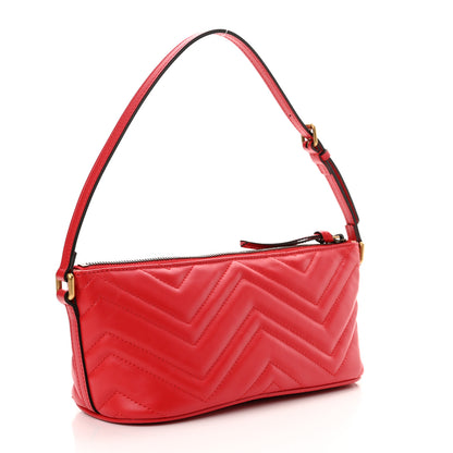 Gucci Calfskin Matelasse Chevron GG Marmont Sling Shoulder Bag Rosso 3 of 10