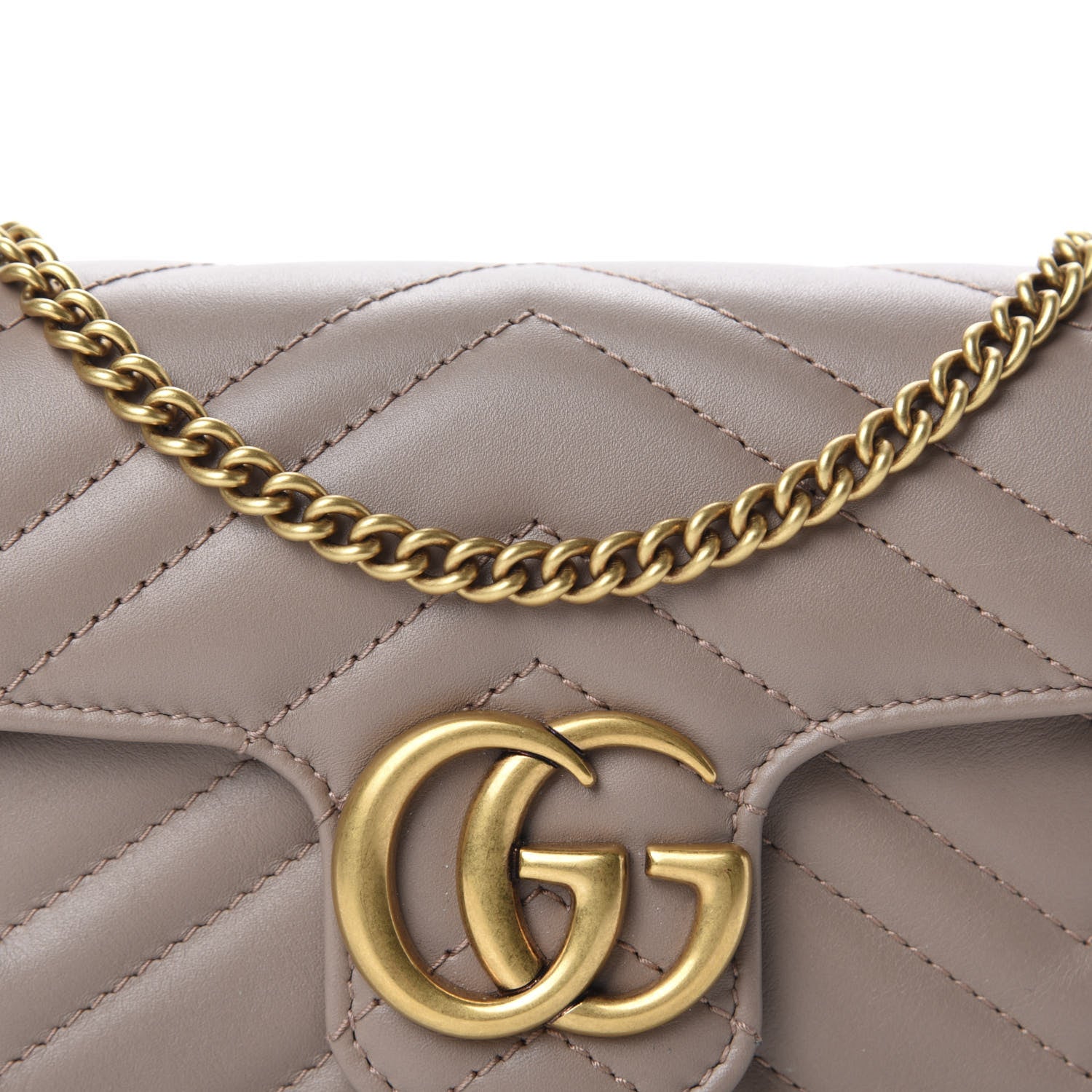 Gucci Calfskin Matelasse Super Mini GG Marmont Shoulder Bag Porcelain Rose 11 of 12
