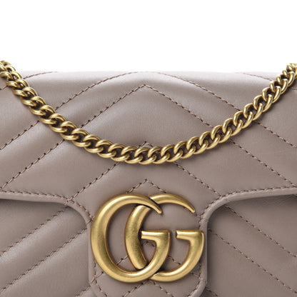 Gucci Calfskin Matelasse Super Mini GG Marmont Shoulder Bag Porcelain Rose 11 of 12