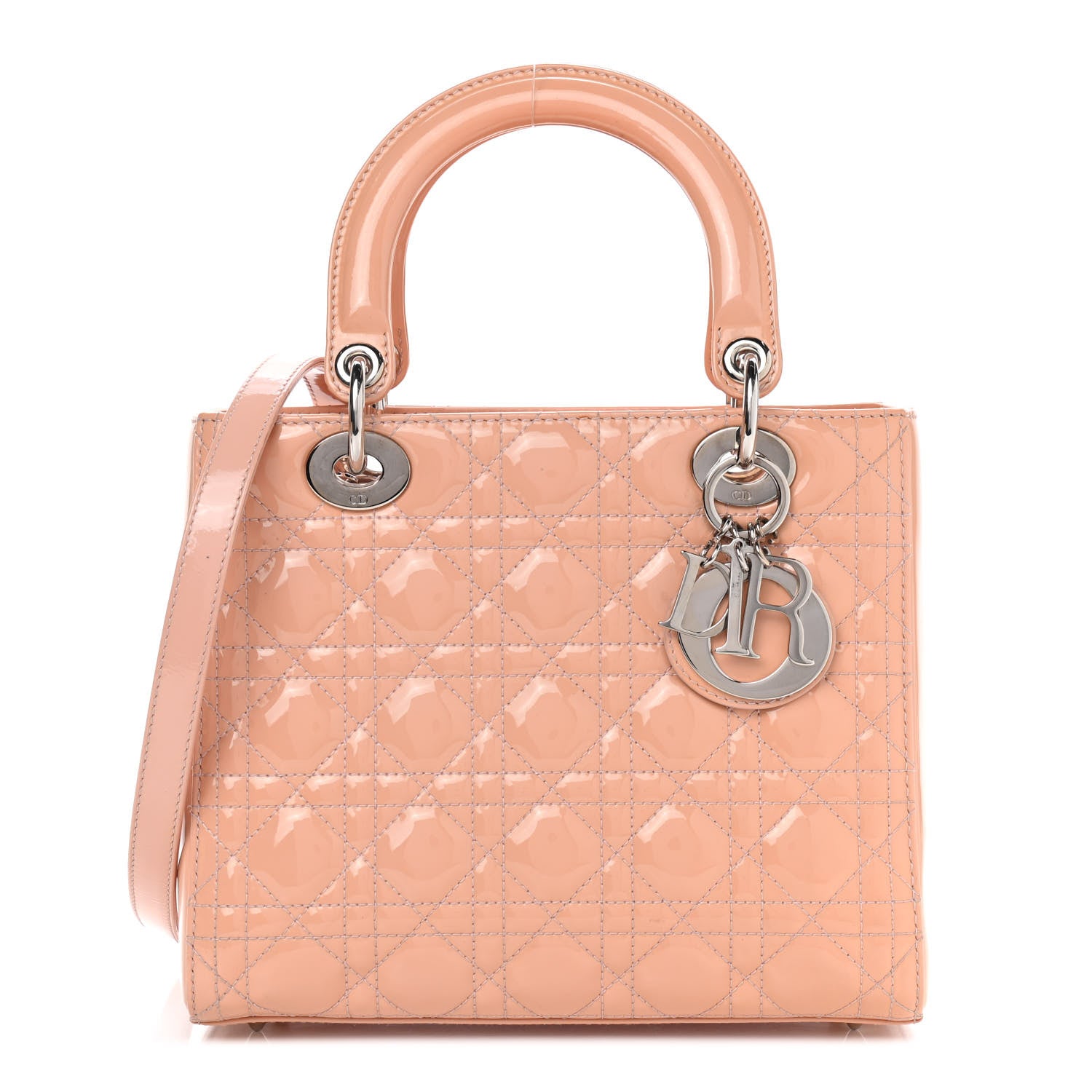 Christian Dior Patent Cannage Medium Lady Dior Light Pink 1 of 9