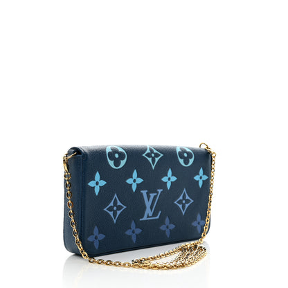 Louis Vuitton Empreinte Monogram Giant Felicie Pochette Chain Wallet Gradient Blue 4 of 11