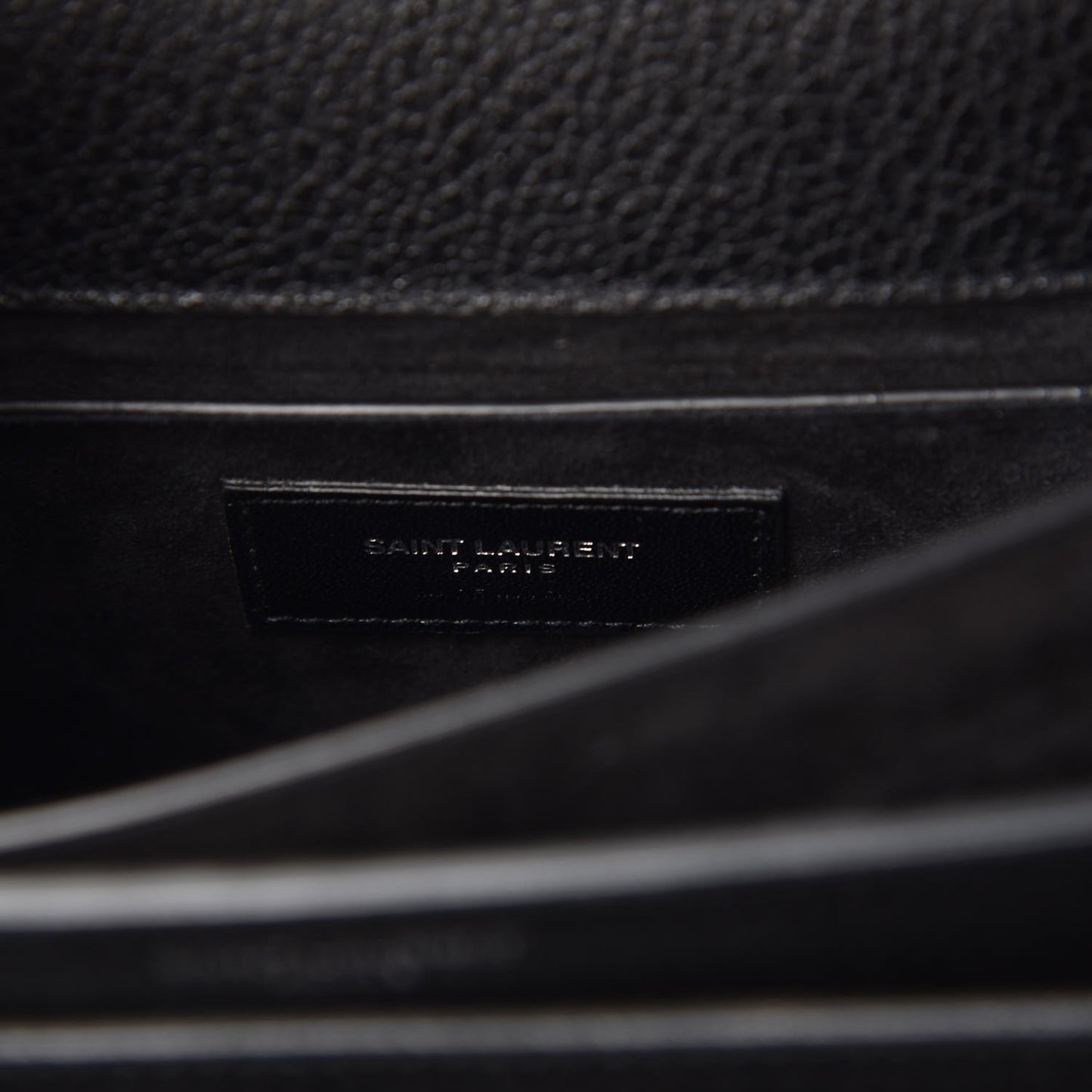 Grained Calfskin Medium Monogram Sunset Satchel Black