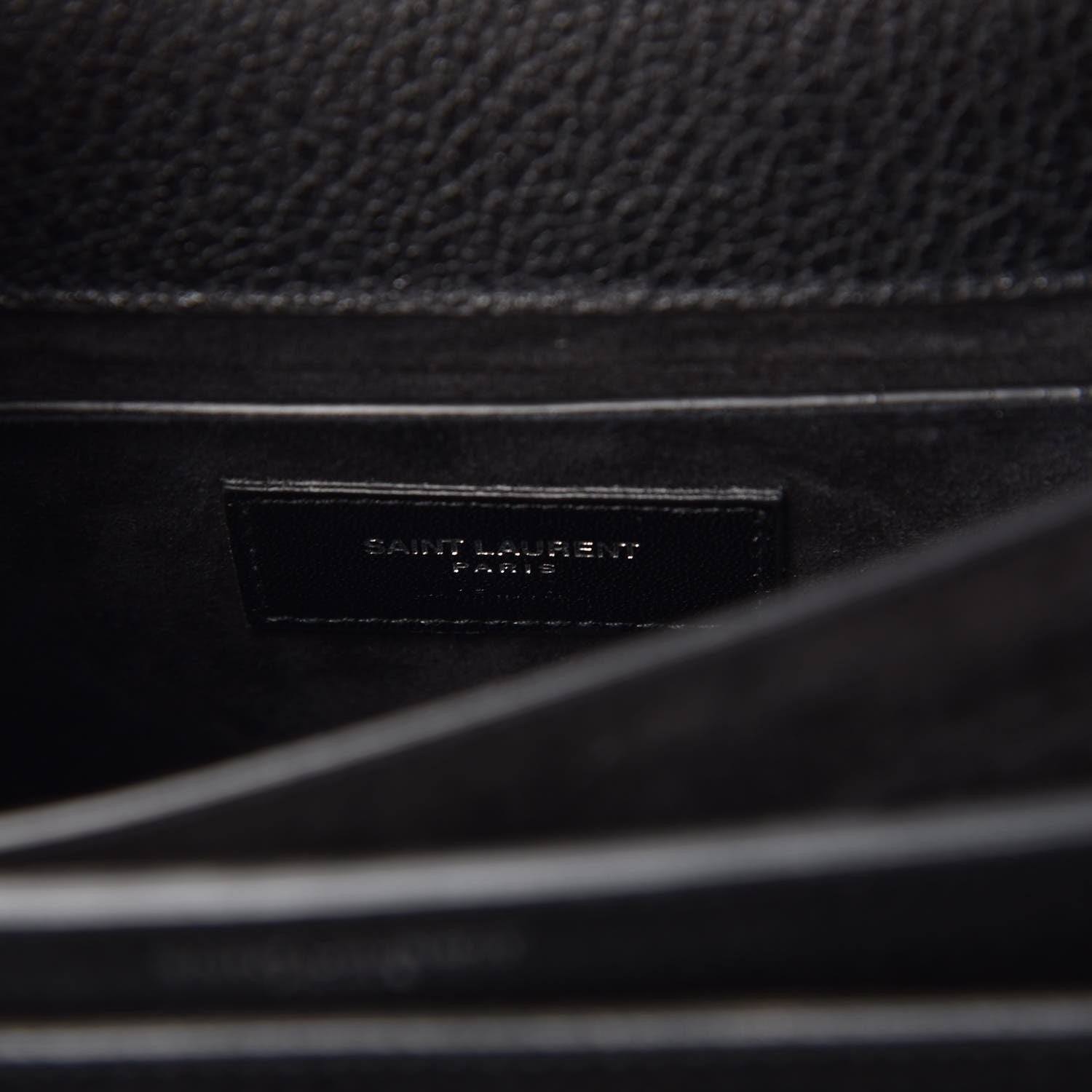 Saint Laurent Grained Calfskin Medium Monogram Sunset Satchel Black 6 of 7