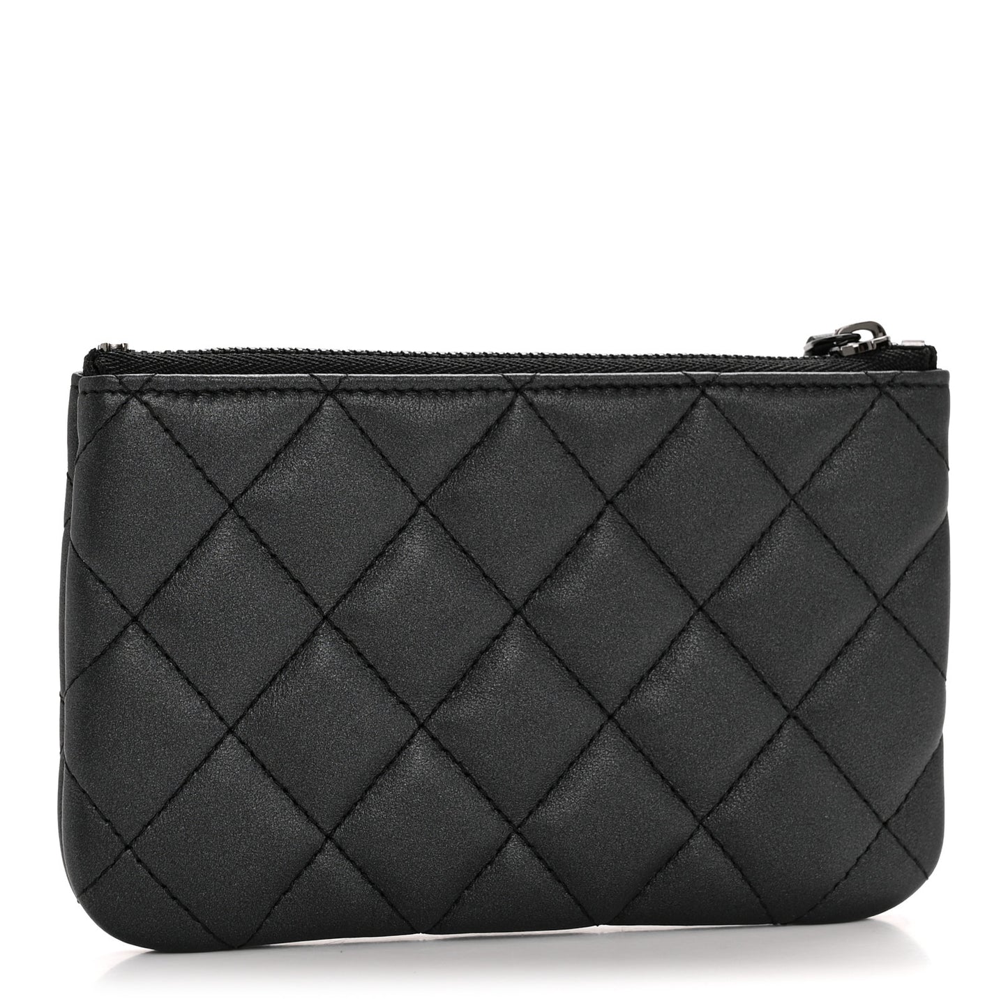 Iridescent Lambskin Quilted Cosmetic Case So Black