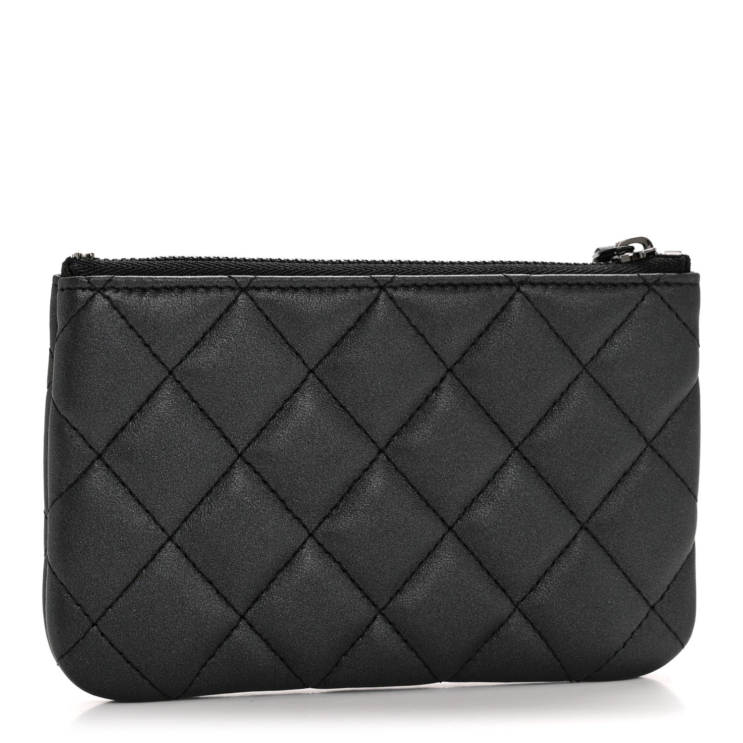 Chanel Iridescent Lambskin Quilted Cosmetic Case So Black 3 of 8