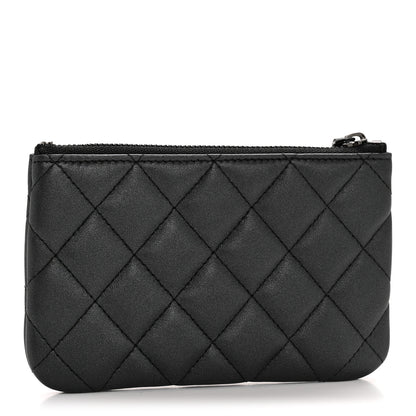 Chanel Iridescent Lambskin Quilted Cosmetic Case So Black 3 of 8