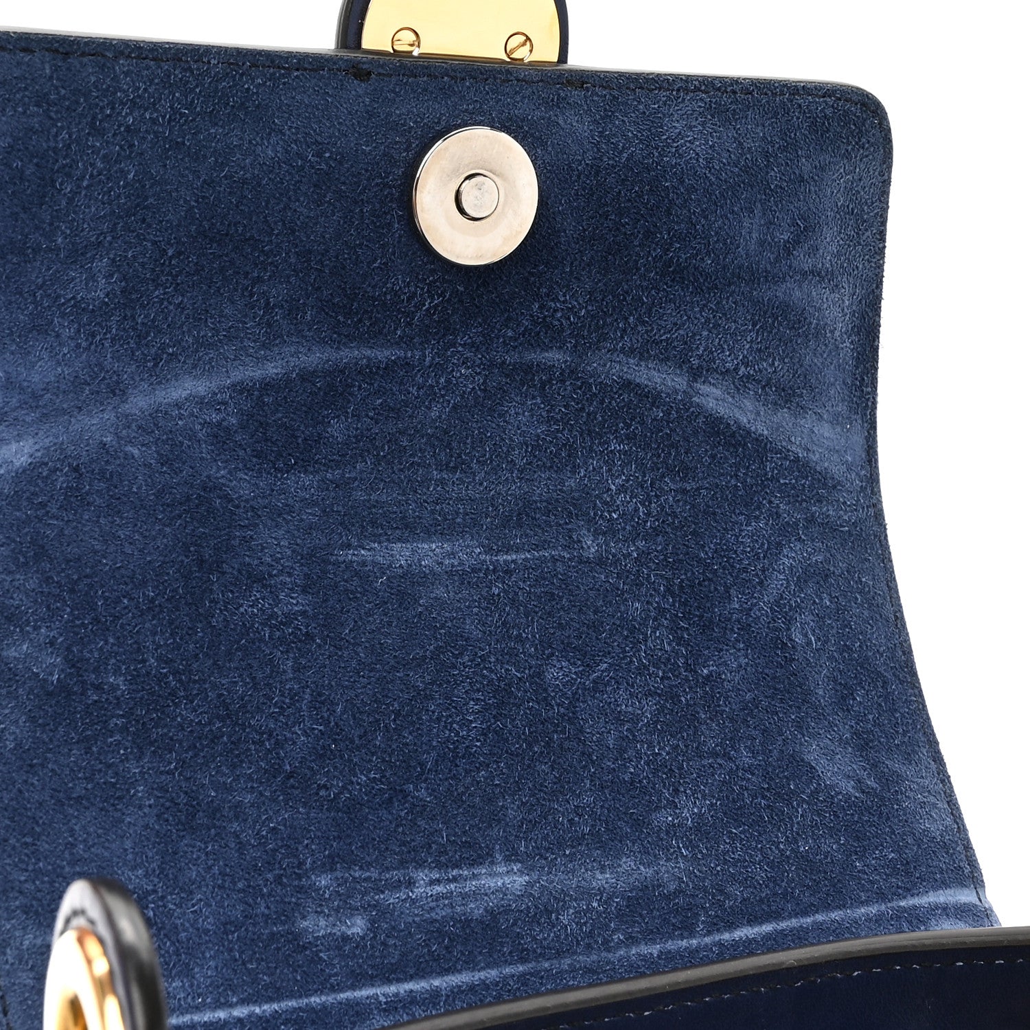 Chloe Shiny Calfskin Crocodile Embossed Small Tess Bag Blue Brown 11 of 16
