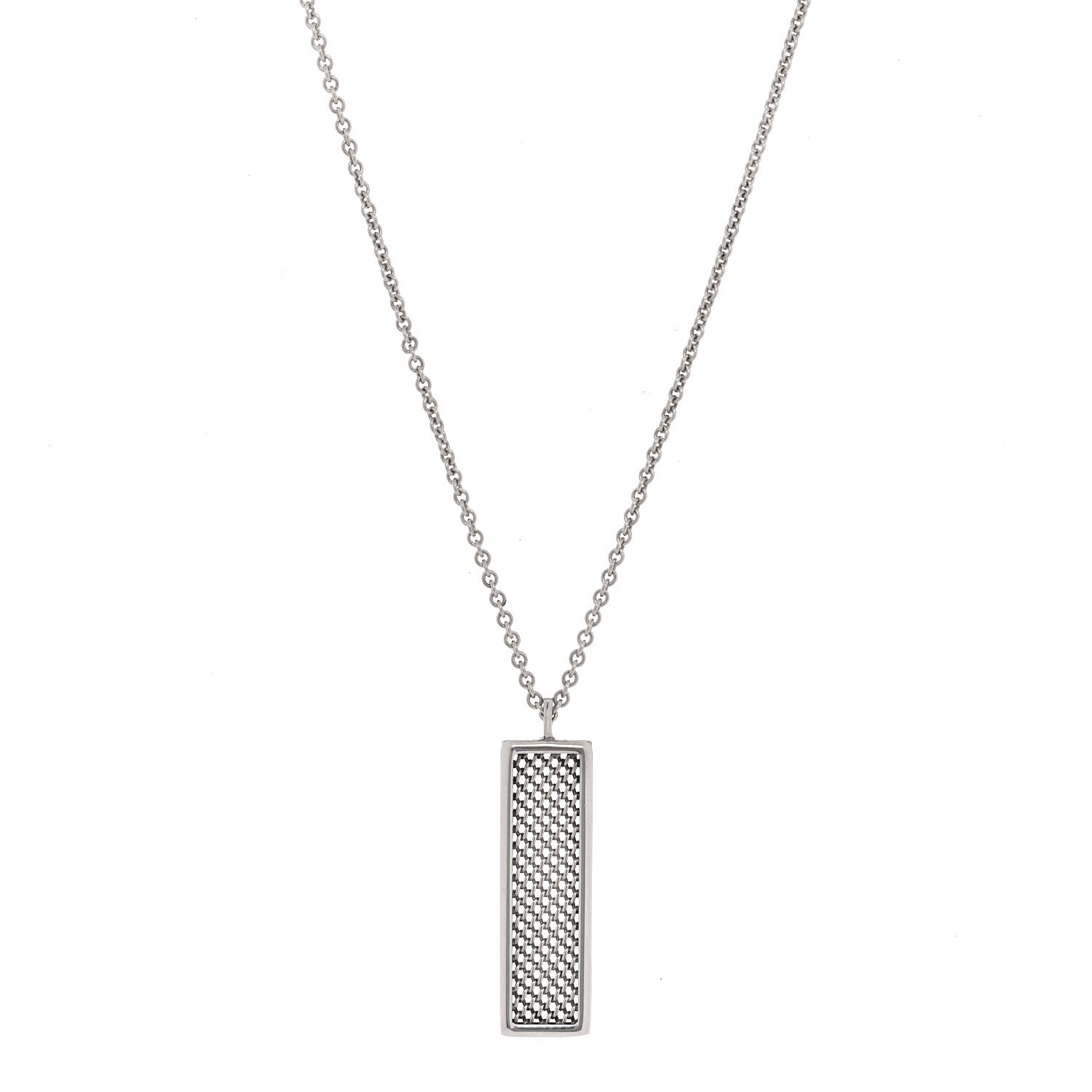 Tiffany Sterling Silver Somerset Mesh Bar Pendant Necklace 2 of 10