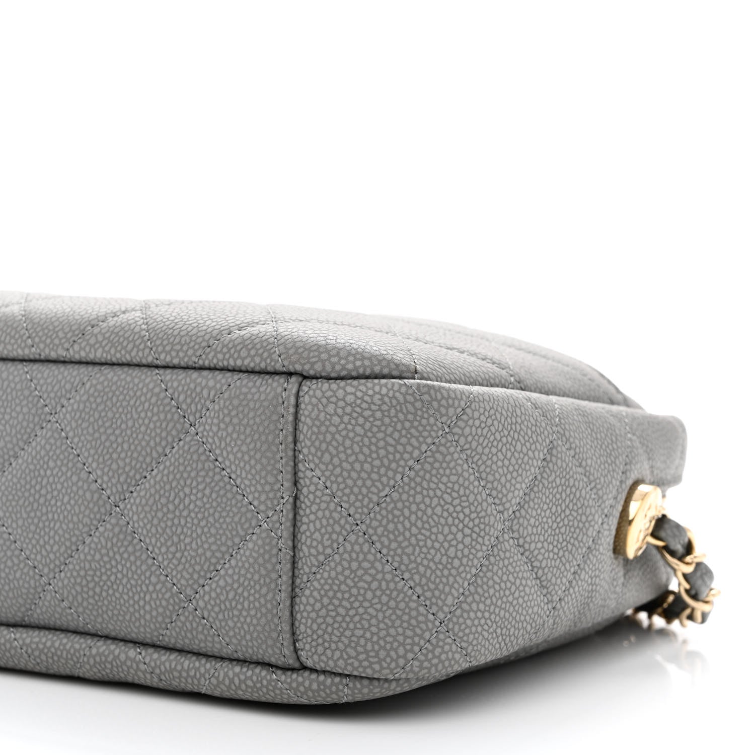 Chanel Iridescent Caviar Flat Quilted Small Coco Tassel Camera Case Grey 10 of 11