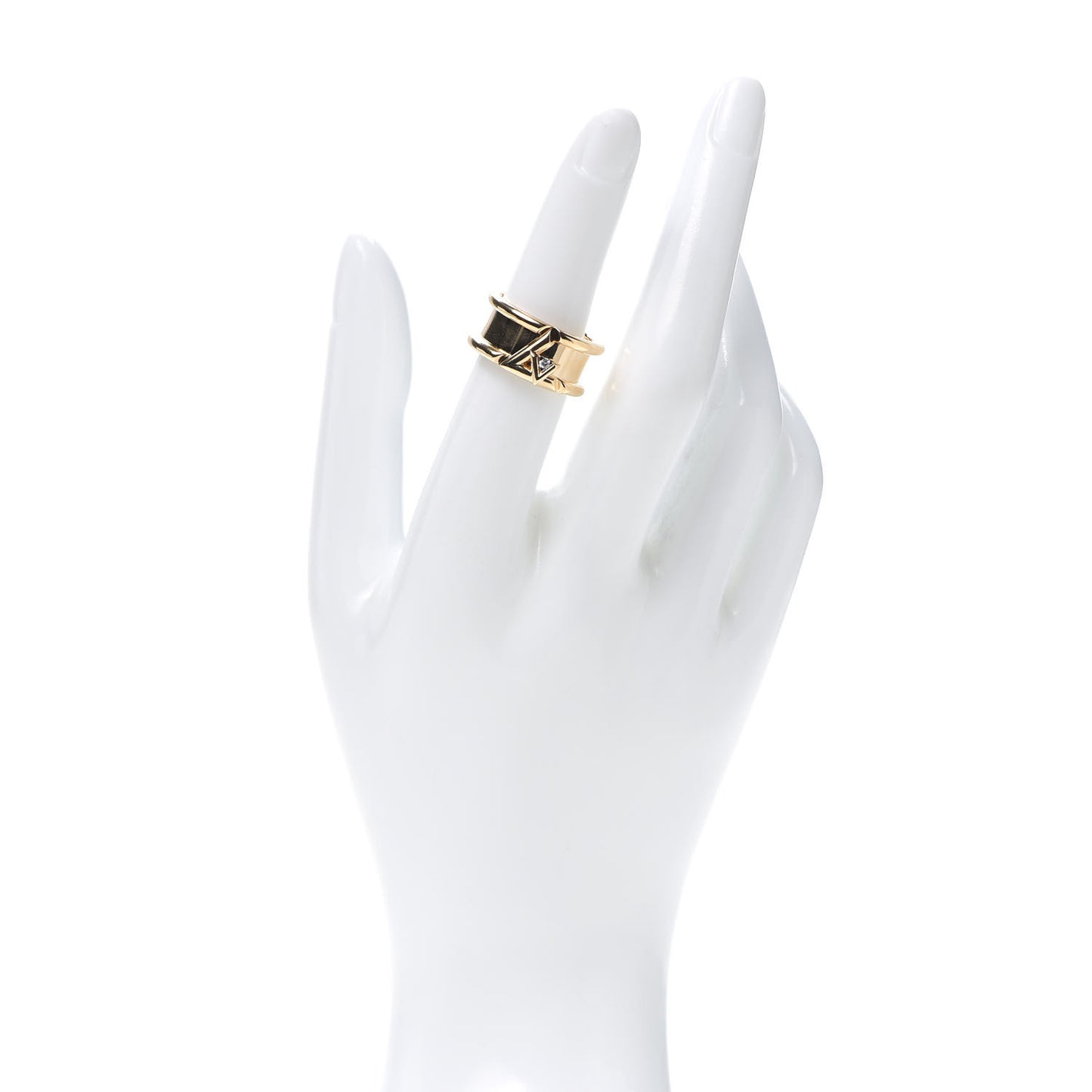 18K Yellow Gold Diamond Volt One Band Ring 52 6