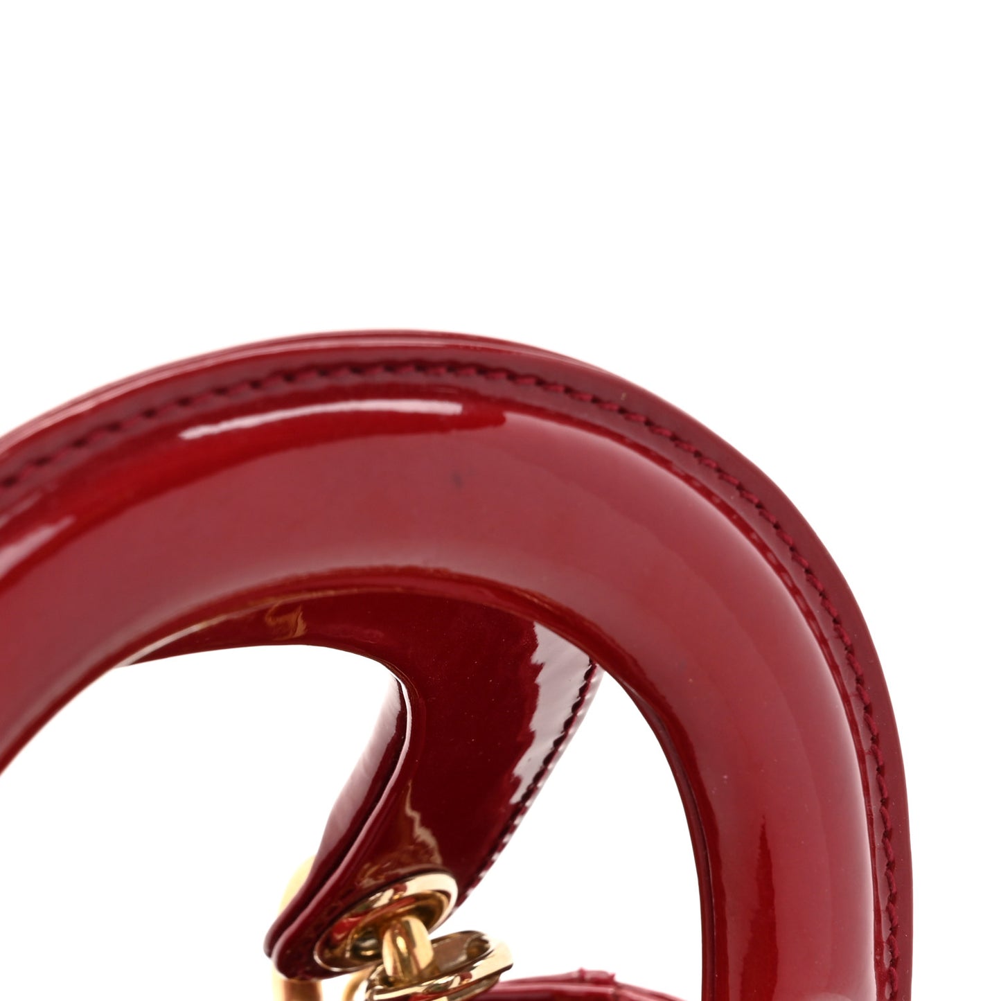Patent Cannage Mini Lady Dior Red