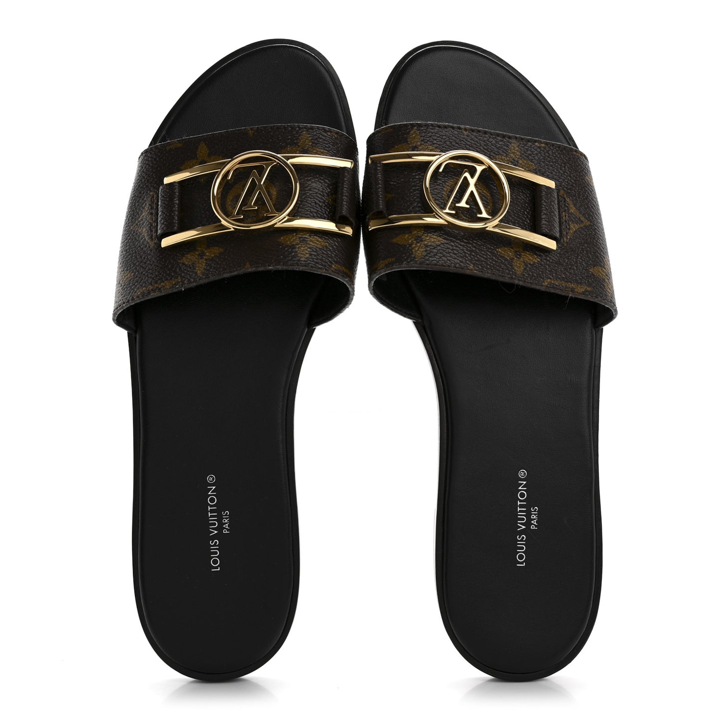 Patent Monogram Lock It Flat Mules 38