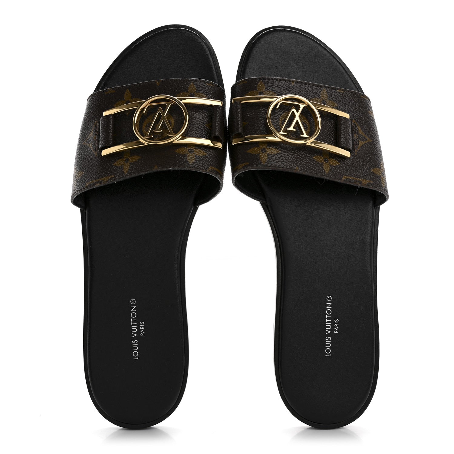 Louis Vuitton Patent Monogram Lock It Flat Mules 38 2 of 10