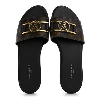 Louis Vuitton Patent Monogram Lock It Flat Mules 38 2 of 10