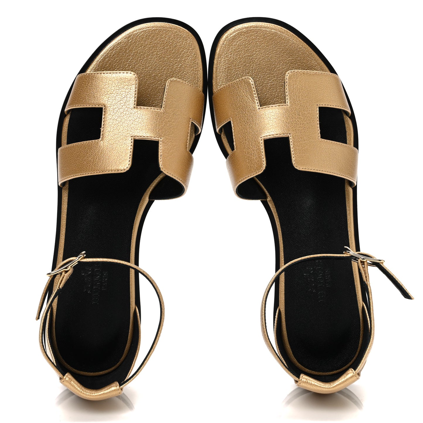 Metallic Chevre Chamkilight Santorini Sandals 36 Dore