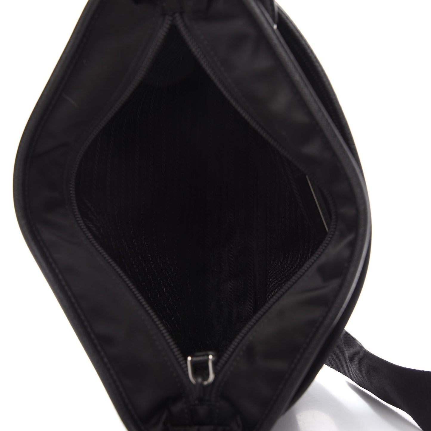 Nylon Saffiano Flat Messenger Bag Black