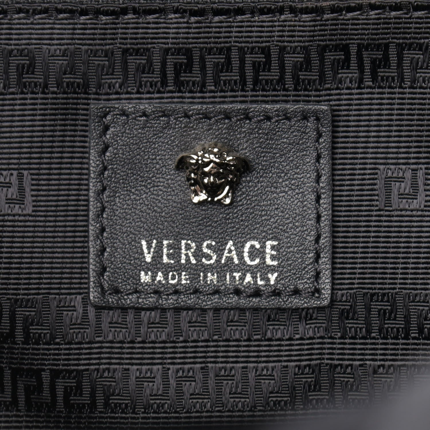 Versace Nylon Goatskin Studded Palazzo Medusa Backpack Black 5 of 11