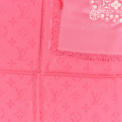 Louis Vuitton Silk Wool Amstramgram Shawl Pink 3 of 3